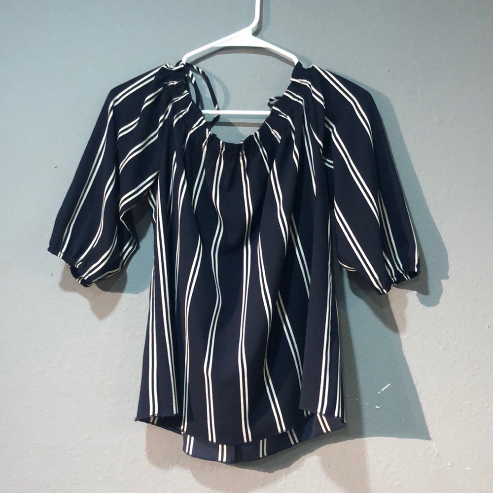 Off the shoulder striped top